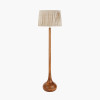 Toma Oiled Wood Tall Neck Floor Lamp Base