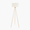 Houston Brushed Brass Metal Tripod Floor Lamp