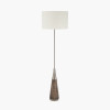 Allura Brushed Silver and Grey Wash Wood Floor Lamp Base