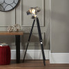 Hereford Silver and Black Tripod Floor Lamp