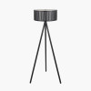 Rabanne Slatted Black Wood Tripod Floor Lamp