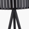 Rabanne Slatted Black Wood Tripod Floor Lamp