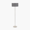 Elin Brushed Silver and Steel Grey Floor Lamp