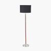 Gianni Brushed Silver and Wood Effect Floor Lamp