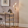 Alondra Gold Metal and White Glass LED Floor Lamp