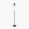 Benedict Black and Brushed Silver Metal Floor Lamp