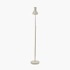 Benedict Sage and Brushed Silver Metal Floor Lamp