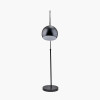 Feliciani Matt Black Metal and Black Marble Floor Lamp