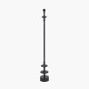 Emilio Matt Black Candlestick Floor Lamp Base with Henry 45cm White Handloom Cylinder Lampshade