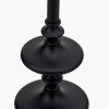 Emilio Matt Black Candlestick Floor Lamp Base with Henry 45cm White Handloom Cylinder Lampshade