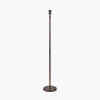 Piero Antique Bronze Metal Candlestick Floor Lamp Base with Henry 45cm White Handloom Cylinder Lampshade