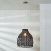 Caswell Black Rattan Cloche Pendant