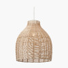 Caswell Natural Rattan Cloche Pendant with Brushed Chrome Ceiling Fitting E27