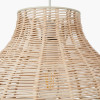 Caswell Natural Rattan Cloche Pendant with Brushed Chrome Ceiling Fitting E27