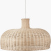 Caswell Natural Rattan Dome Pendant with Brushed Chrome Ceiling Fitting E27