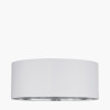 Elin 55cm Ivory Poly Cotton and Silver Lining Cylinder Shade