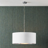 Elin 55cm Ivory Poly Cotton and Silver Lining Cylinder Shade