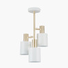 Biba White and Brass 3 Light Electrified Pendant