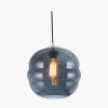 Vicenza Navy Ripple Glass Pendant