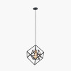 Alessio Matt Black Metal Cube Pendant