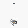 Alessio Matt Black Metal Cube Pendant