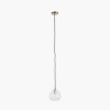 Ella Clear Ribbed Glass Teardrop Pendant