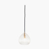 Ella Clear Ribbed Glass Teardrop Pendant