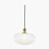 Abigail Clear Ribbed Glass Oval Pendant