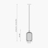 Abigail Clear Ribbed Glass Tall Pendant