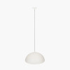 Anders Matt Cream and Silver Leaf Metal Dome Pendant