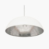 Anders Matt Cream and Silver Leaf Metal Dome Pendant