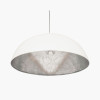 Anders Matt Cream and Silver Leaf Metal Dome Pendant