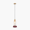 Dita Clear Organic Glass and Red Tassel Pendant