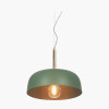 Anke Matt Bottle Green Domed Metal Pendant