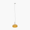 Anke Matt Mustard Domed Metal Pendant