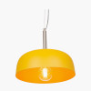 Anke Matt Mustard Domed Metal Pendant