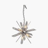 Estella Smoke Glass and Silver Metal Starburst Pendant