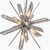 Estella Smoke Glass and Silver Metal Starburst Pendant