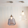 Porto Grey Optic Glass Tapered Pendant