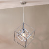 Alessio Shiny Nickel Metal Cube Pendant