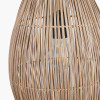 Ata Bamboo Effect and Wood Tall Dome Pendant