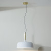 Anke Matt White Domed Metal Pendant