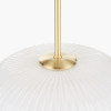 Alexa White Ribbed Glass and Gold Metal Multi Drop Pendant