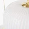 Alexa White Ribbed Glass and Gold Metal Multi Drop Pendant