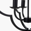 Amine Black Metal 4 Light Fleur De Lys Pendant