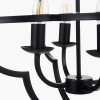 Amine Black Metal 4 Light Fleur De Lys Pendant