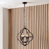 Amine Black Metal 4 Light Fleur De Lys Pendant