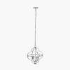 Amine Chrome Metal 4 Light Fleur De Lys Pendant