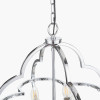 Amine Chrome Metal 4 Light Fleur De Lys Pendant