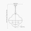 Amine Chrome Metal 4 Light Fleur De Lys Pendant